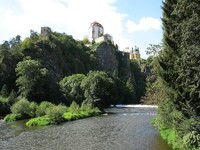 výhled na splav a Vranovský zámek