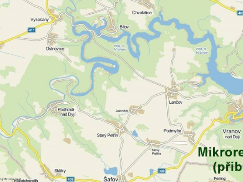 Vranovsko - mapa