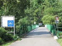hraniční most přes řeku Dyji - přechod pro pěší a cyklisty Hardegg (A) - Čížov (CZ)