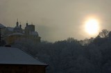 Vranov nad Dyjí - Vranovský zámek v zimním podvečeru. (c) A.Kinc