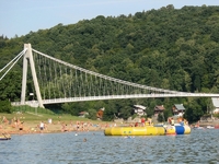 most na pláž Vranovské přehrady