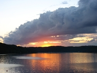 Vranovská přehrada - západ slunce